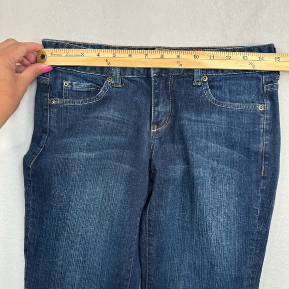 A Chip And Pepper Straight Leg Crop Jean Womens Juniors Sz 7 Dark Wash Low Rise - Picture 8 of 13